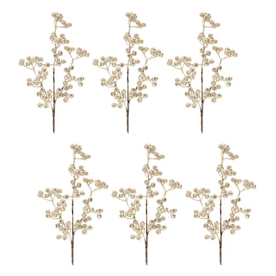 23" Glittered Berry Sprays, 6ct.